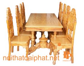 BÀN ĂN TƯỚNG GÕ 8 GHẾ