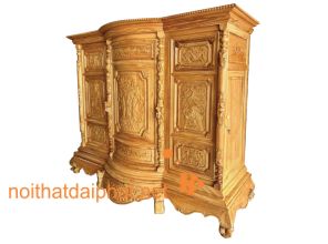 TỦ THỜ GÕ 6 CHÂN CHẠM