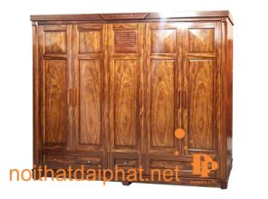 TỦ ÁO 5 CÁNH HƯƠNG XÁM