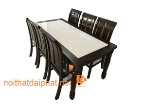 BÀN ĂN 6 GHẾ SỒI TỰA NGÃ MẶT ĐÁ