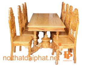 BÀN ĂN TƯỚNG GÕ 8 GHẾ