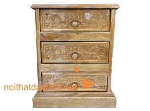 TỦ ĐẦU GIƯỜNG GÕ 3 NGĂN