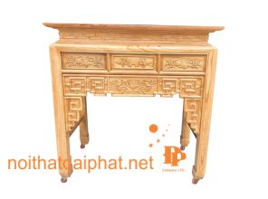 ÁN GIAN THỜ SEN 1M27 GÕ
