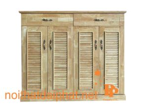 TỦ GIÀY 4 CÁNH 2 NGĂN GỖ GHÉP