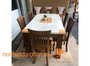 BÀN ĂN VUÔNG MẶT ĐÁ 6 GHẾ 4