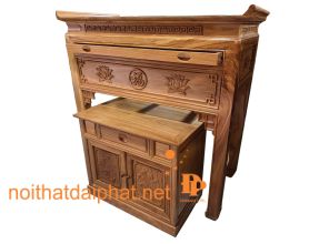 BÀN CÚNG MẸ CON GỖ GÕ ĐỎ