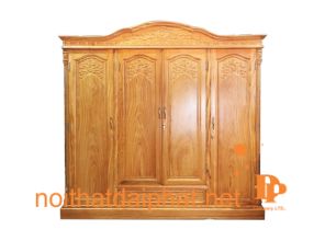 TỦ ÁO GÕ ĐỎ 4 CÁNH 2.0M