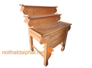 BÀN CÚNG 3 TẦNG CUỐN GỖ GÕ ĐỎ 1