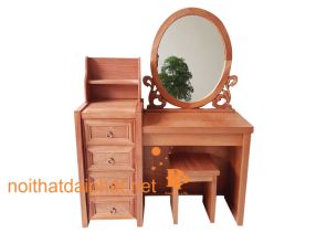 BÀN PHẤN GỖ XOAN ĐÀO 4 NGĂN TRÒN