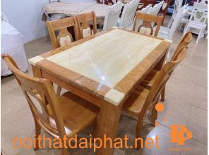 BÀN ĂN VUÔNG MẶT ĐÁ 6 GHẾ