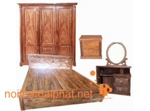 BỘ COMBO GIƯỜNG TỦ  GỖ HƯƠNG XÁM
