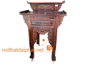 BÀN CÚNG 2 TẦNG GỖ MUỒNG 88CM
