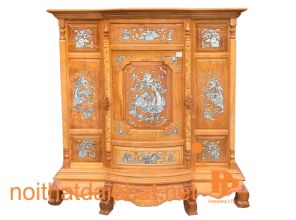 TỦ THỜ 6 CHÂN CẨN GỖ GÕ