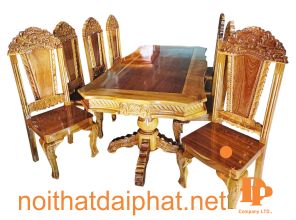 BÀN ĂN TRÀM VUÔNG VÁT CẠNH 8 GHẾ 01