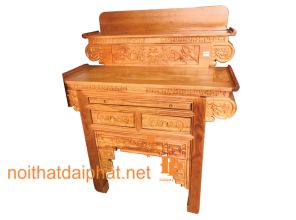 BÀN CÚNG CUỐN 2 TẦNG GỖ GÕ ĐỎ