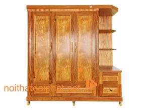 TỦ ÁO TRANG TRÍ 3 CÁNH GÕ