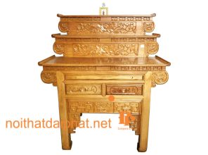 BÀN CÚNG GÕ 3 TẦNG SEN CUỐN