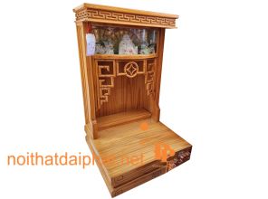 BÀN THỜ ÔNG ĐỊA ĐIỆN TỬ GỖ SỒI