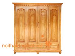TỦ ÁO GÕ CHẠM 4 CÁNH