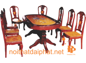 BÀN ĂN OVAL GỖ TRÀM
