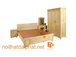 BỘ COMBO GIƯỜNG TỦ  GỖ SỒI