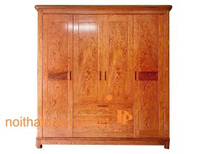 TỦ ÁO GỖ CẨM 4 CÁNH 2 NGĂN 02
