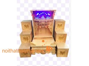 BÀN THỜ ÔNG ĐỊA TAM CẤP GỖ SỒI