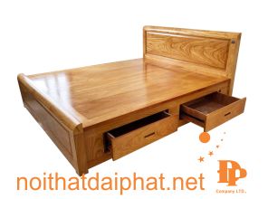 GIƯỜNG PHẢN GÕ TRƠN HỘC KÉO