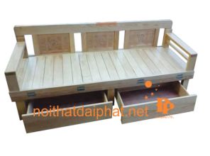 GIƯỜNG GẤP HỘC KÉO GỖ SỒI