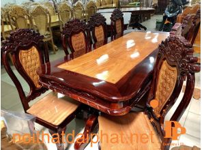 BÀN ĂN VUÔNG GỖ TRÀM 8 GHẾ