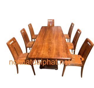BÀN ĂN SỒI MẶT LIỀN 8 GHẾ