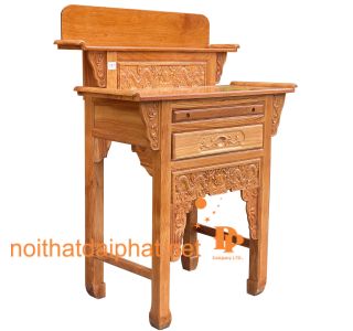 BÀN CÚNG 2 TẦNG GỖ GÕ ĐỎ 88CM