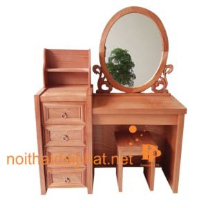 BÀN PHẤN GỖ XOAN ĐÀO 4 NGĂN TRÒN