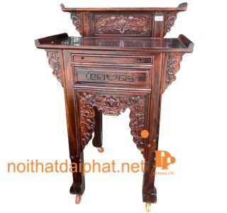 BÀN CÚNG 2 TẦNG GỖ MUỒNG 88CM