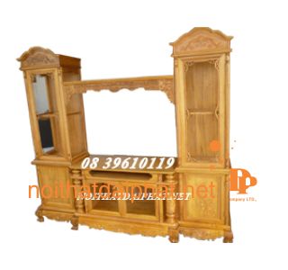 Kệ Ti Vi Có Bàn Thờ Gỗ Gõ Đỏ