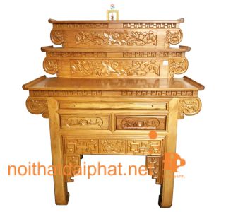 BÀN CÚNG GÕ 3 TẦNG SEN CUỐN