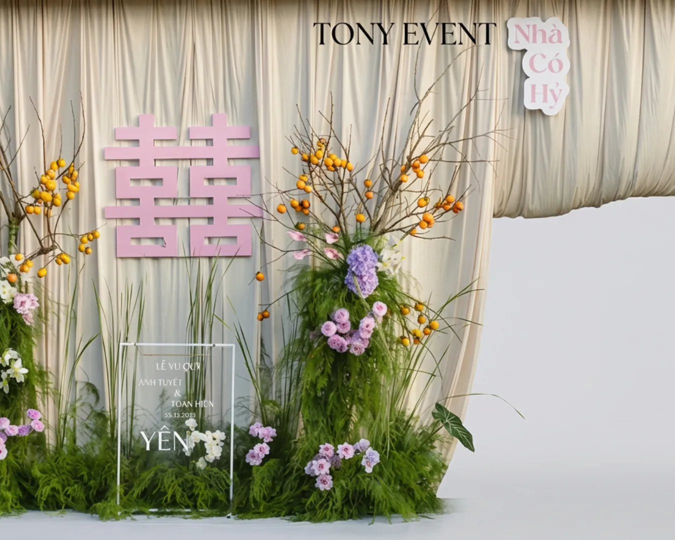 Gói trang trí gia tiên vòng tròn neon