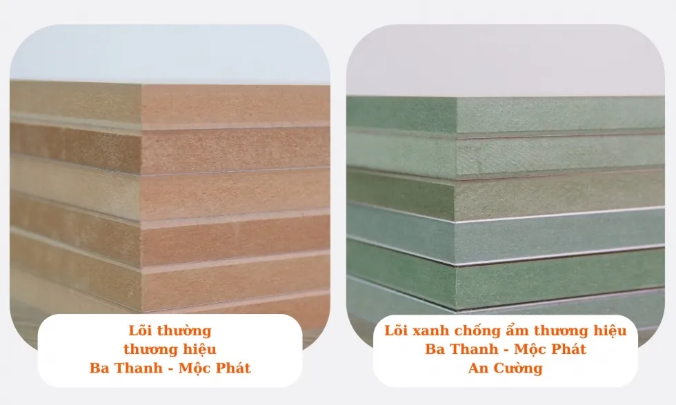 Hệ thống khung xương MDF cốt xanh chống ẩm dày 17mm