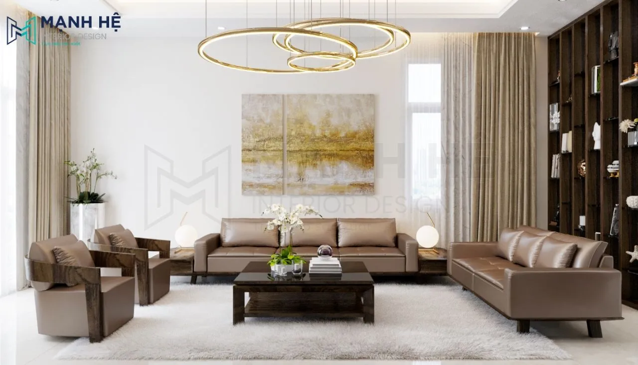 Ghế sofa chữ I gỗ Óc Chó tự nhiên màu socola đẳng cấp