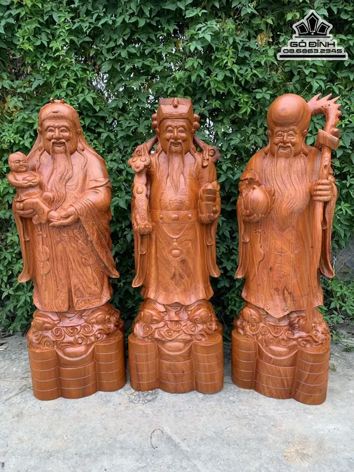 Tượng gỗ Phúc Lộc Thọ gỗ Hương