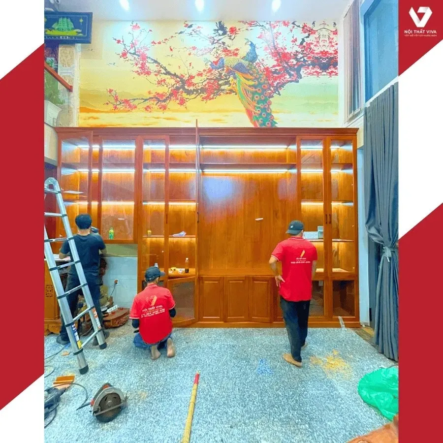 Kệ tivi module linh hoạt kết hợp bàn thờ