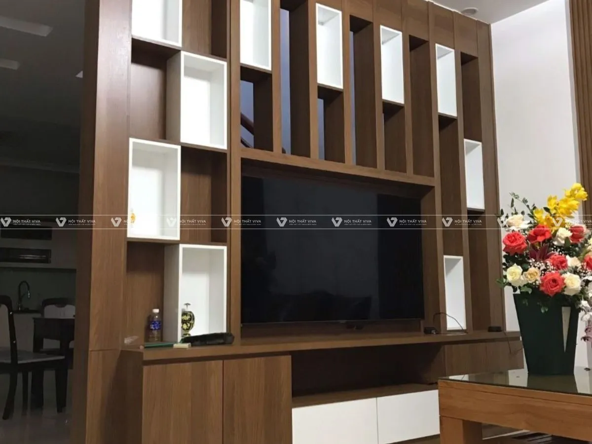 55+ mẫu kệ tivi ngăn phòng khách và bếp ấn tượng, được yêu thích nhất