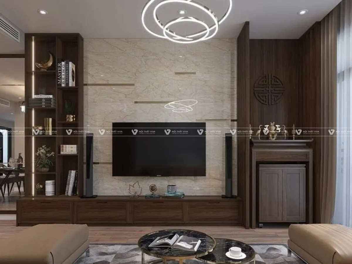 55+ mẫu kệ tivi ngăn phòng khách và bếp ấn tượng, được yêu thích nhất