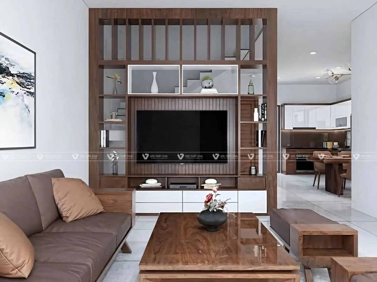 55+ mẫu kệ tivi ngăn phòng khách và bếp ấn tượng, được yêu thích nhất