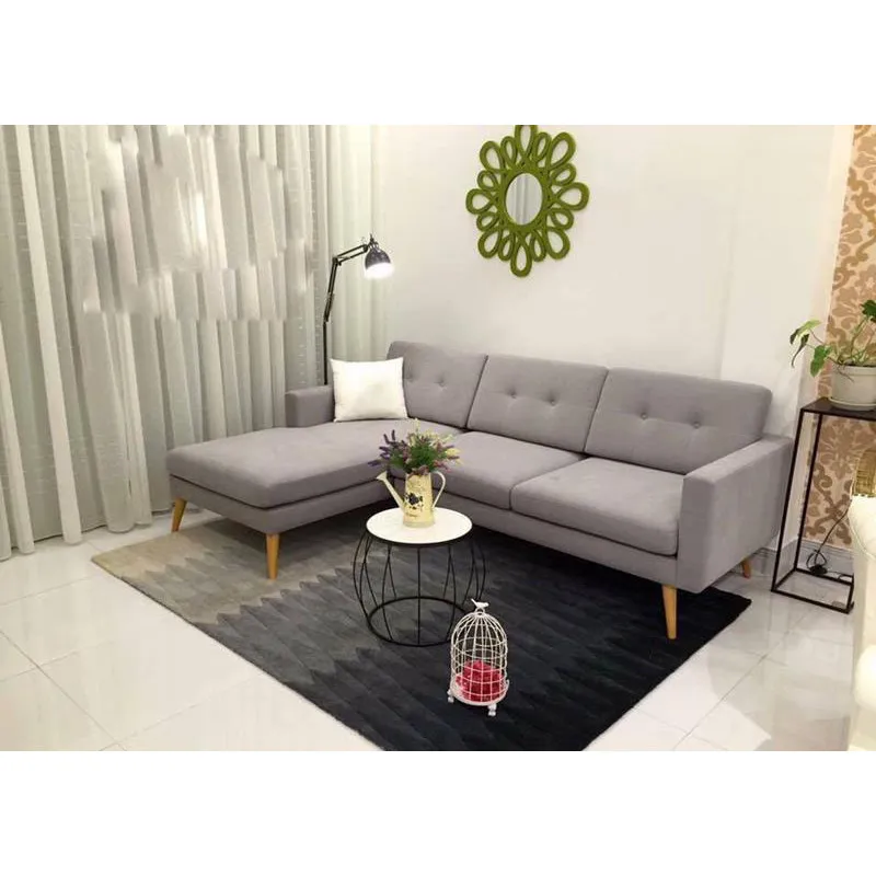 Thiết kế mẫu ghế sofa đơn giản hiện đại hình chữ L bọc da sang trọng cho biệt thự