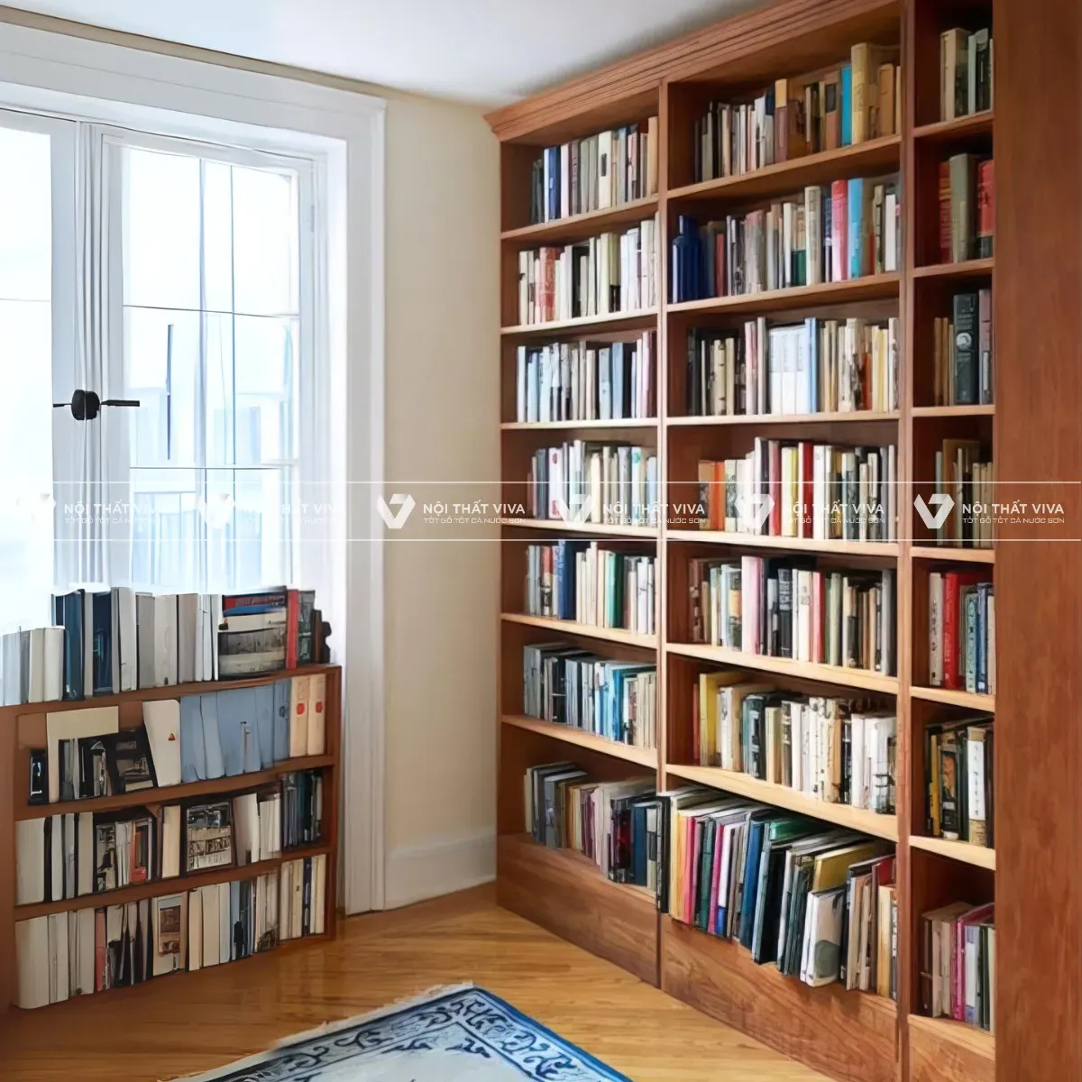 Mẫu kệ sách gỗ tự nhiên đẹp cỡ lớn