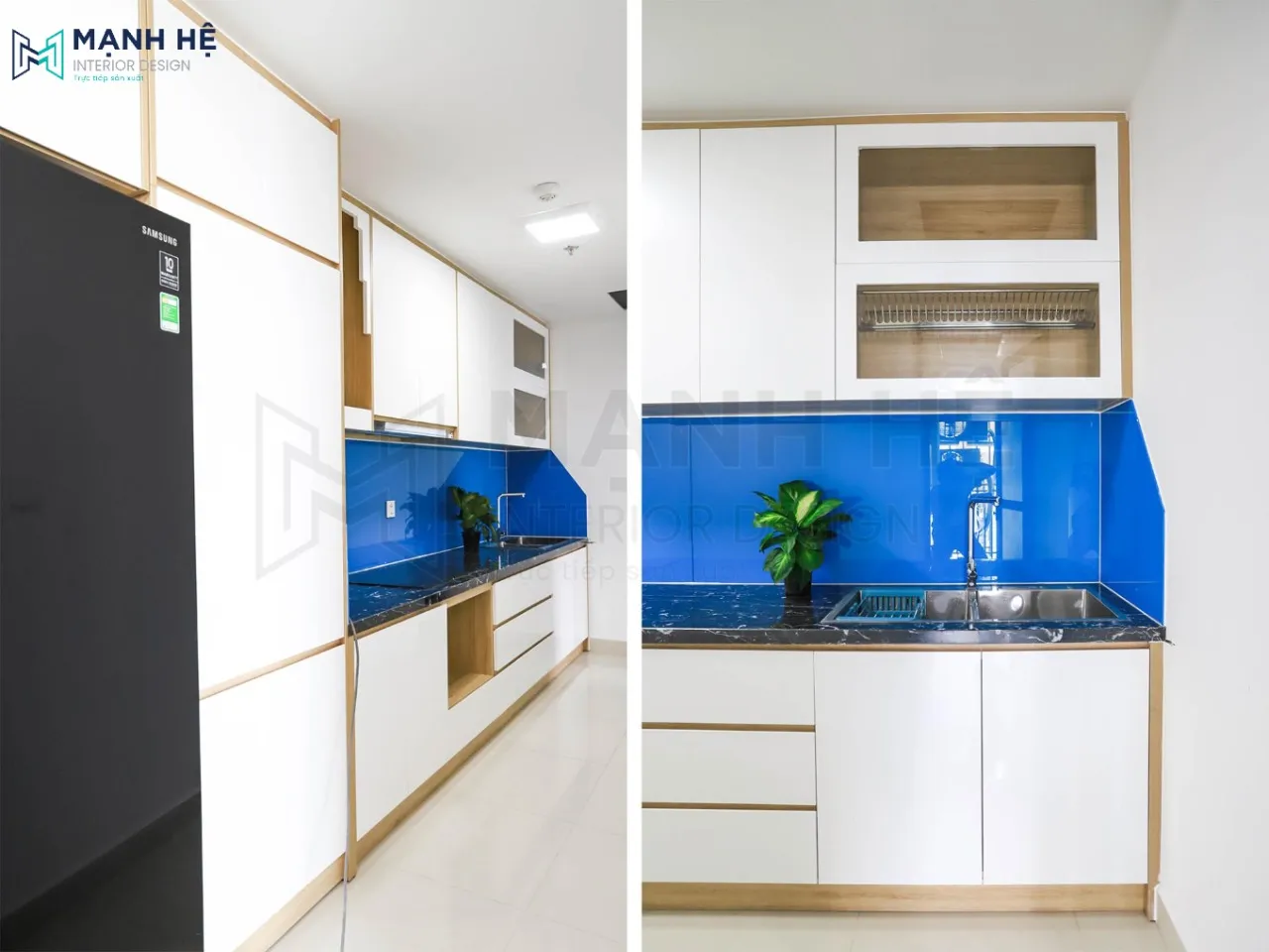 Tủ bếp gỗ công nghiệp