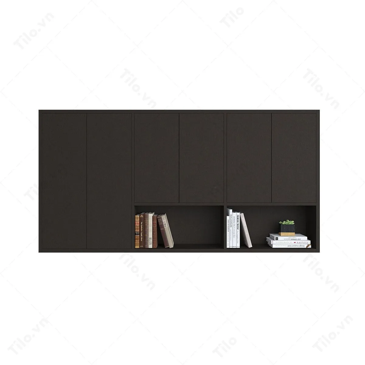 Kệ sách treo tường gỗ công nghiệp với màu sắc vân gỗ hiện đại