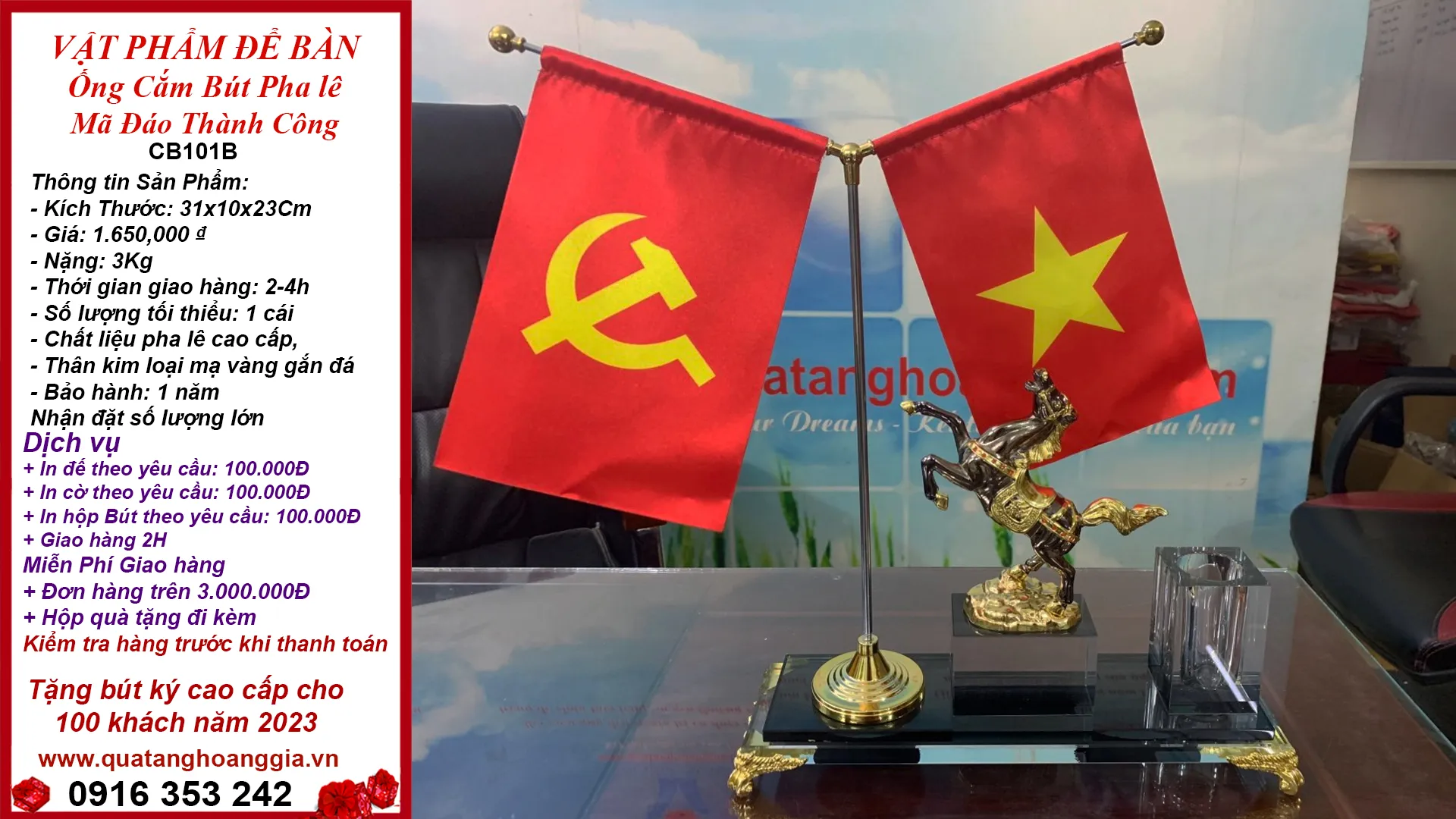 Vật phẩm trang trí bàn làm việc có giá trị thương hiệu và tinh thần