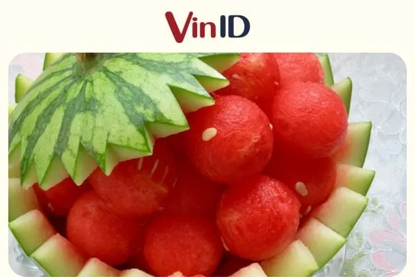 Có thể dùng viên dưa hấu làm món bingsu cũng tuyệt ngon